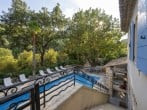 Down stairs to pool Down stairs to pool